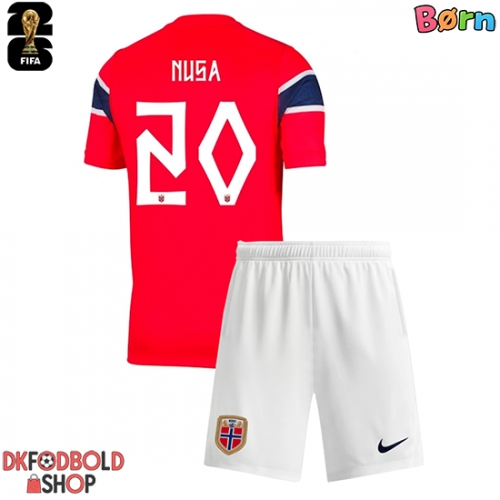 Norge Antonio Nusa #20 Hjemmebanesæt Børn VM 2026 Kort ærmer (+ korte bukser)